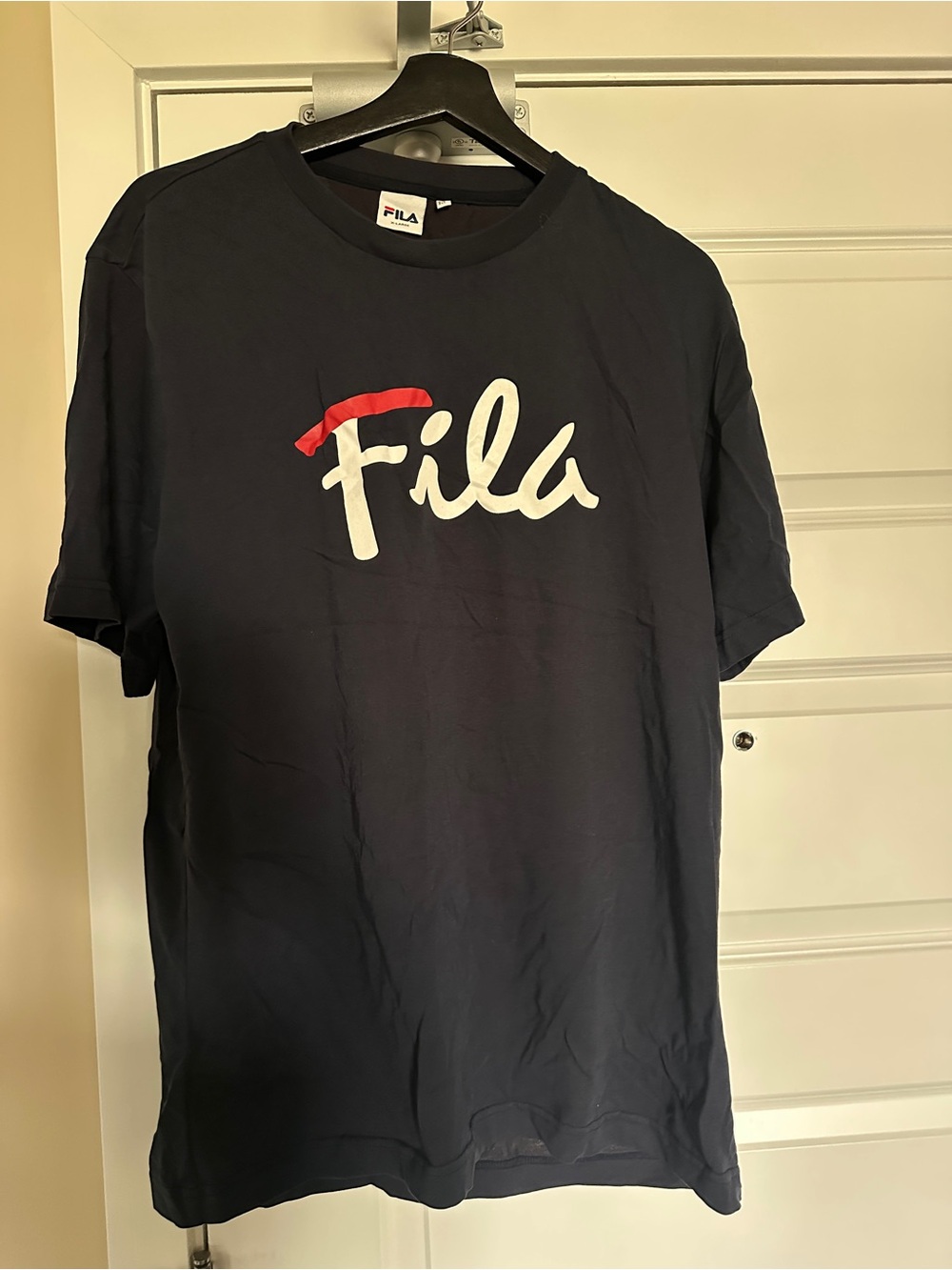 FILA Navy Logo Graphic T-Shirt Size XL Loose Fit